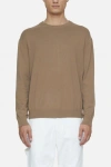 Closed Crew Neck Long Sleeve Knit Sweater In Brown Sugar In Multi
