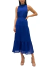 SAM EDELMAN WOMENS CHIFFON SLEEVELESS MIDI DRESS