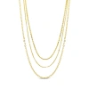 STERLING FOREVER DAINTY THREE LAYER CHAIN NECKLACE - GOLD