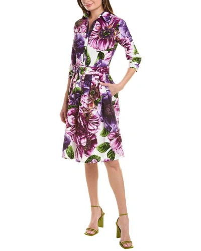 Samantha Sung Audrey 1 3/4-sleeve Shirtdress In Purple