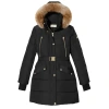 MICHAEL MICHAEL KORS MICHAEL MICHAEL KORS WOMEN'S BLACK DOWN BELTED PUFFER COAT 3/4 LENGTH