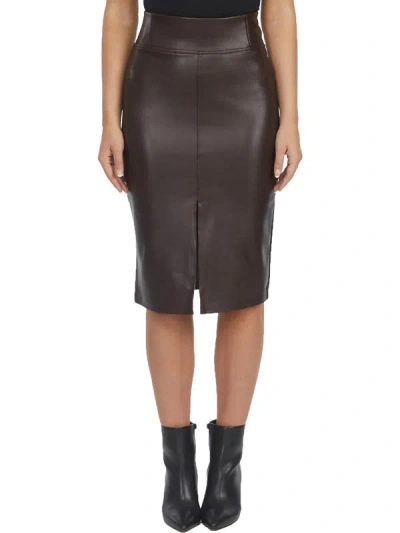 Laundry By Shelli Segal Faux Leather Pencil Skirt In Dark Brown