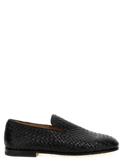 PREMIATA BRAIDED LEATHER LOAFERS BLACK