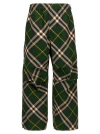 Burberry Men's Check Pattern Trousers With Elastic Waist And Drawstring