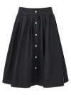 Moschino Black Jewel Button Nylon Blend Skirt