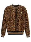 DOLCE & GABBANA LEOPARD PRINT SWEATSHIRT BROWN