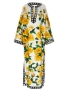 Dolce & Gabbana Long Printed Silk Kaftano Dress