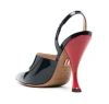 Thom Browne Curved-heel 120mm Leather Pumps In Red/white