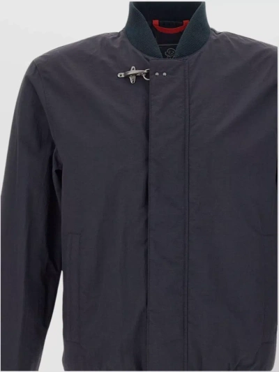 Fay Gancini-buckle Bomber Jacket In Blue