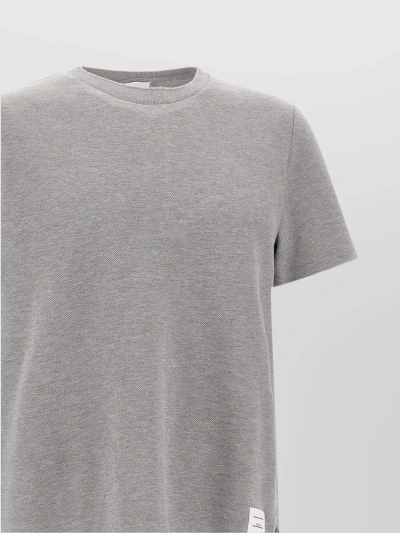 Thom Browne Logo Tape T-shirt In Grey