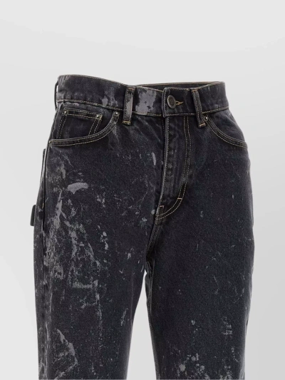 Rotate Birger Christensen Acid-wash Straight-leg Jeans In Black