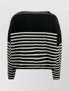 Philosophy Di Lorenzo Serafini Striped Sweater With Button Insert In Black