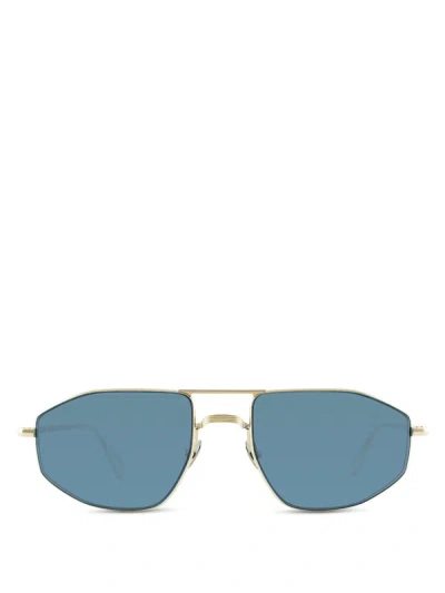 Ahlem Quai D'orsay Hexagonal-frame Gold-tone Sunglasses In Grey Gold Brushed