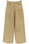 Ambush Wide-leg Cargo Trousers In Beige