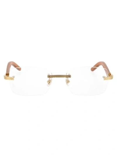 Cartier Ct0052o Glasses In 006 Gold Orange Transparent