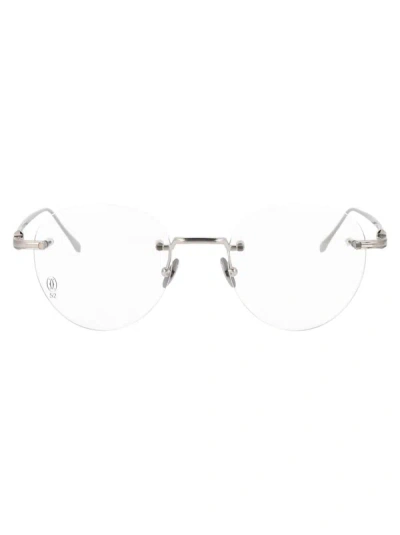 Cartier Ct0342o Glasses In 001 Silver Silver Transparent