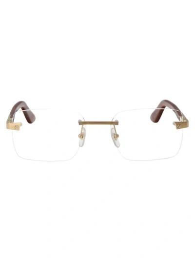 Cartier Ct0411o Glasses In 002 Gold Brown Transparent