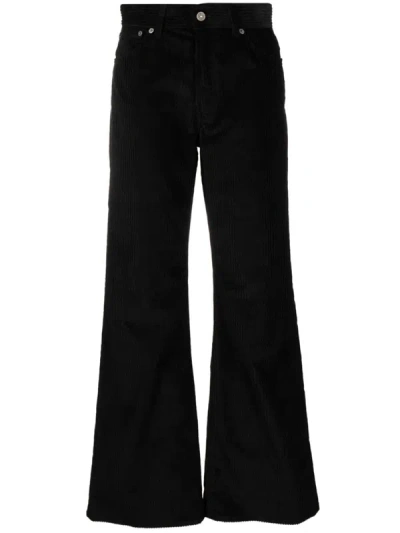 Dondup Amber Wide Leg Trousers In Black