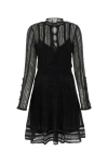 Chloé Chloe Black Linen Blend Mini Dress In Black