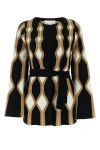 Chloé Renaissance Intarsia Cardigan With Self-tie Belt In Deserticbrown