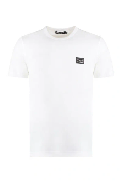 Dolce & Gabbana Crew-neck Cotton T-shirt In White