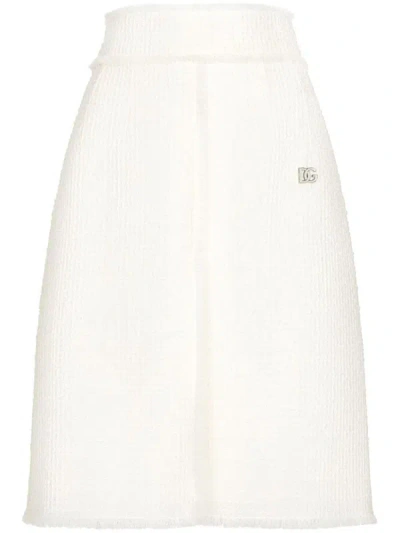 Dolce & Gabbana Skirt With Slit In Cream