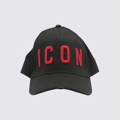Dsquared2 Icon Black Logo-embroidered Cotton Cap