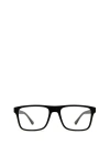 Emporio Armani Inverted Trapezoidal Full-frame Glasses In Shiny Black