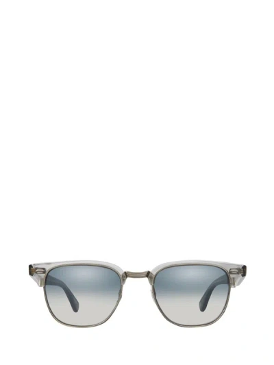 Garrett Leight Sunglasses In Llg-brushed Silver/indigo Layered Mirror