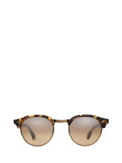 Garrett Leight Sunglasses In Tuscan Tortoise-brushed Gold/brown Layered Mirror