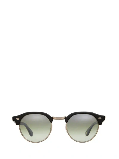 Garrett Leight Sunglasses In Black-gold/olive Layered Mirror