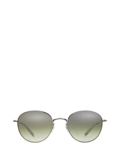 Garrett Leight Sunglasses In Silver-llg/semi-flat Olive Layered Mirror