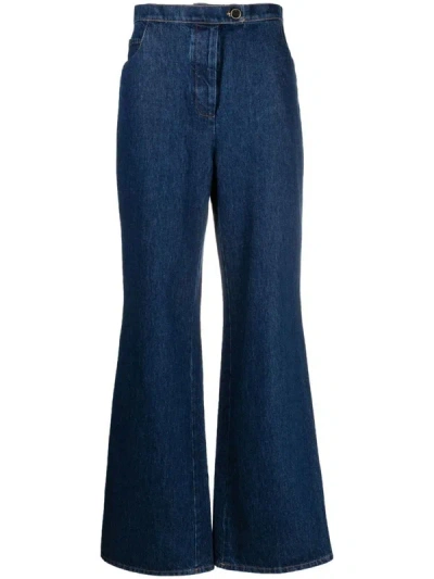 Giuliva Heritage High-waisted Flared Trousers In Blue