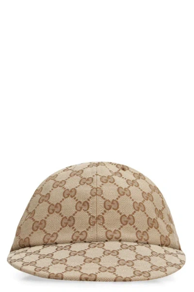 Gucci All Over Logo Baseball Cap In Beige