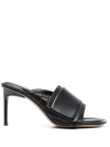 Jacquemus Les Mules Aqua Scuba Slide Stilettos In Black