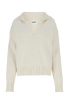 Jil Sander Ivory Cashmere Blend Oversize Sweater In 107