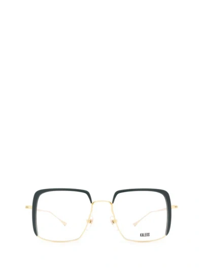 Kaleos Eyeglasses In Gold & Dark Green