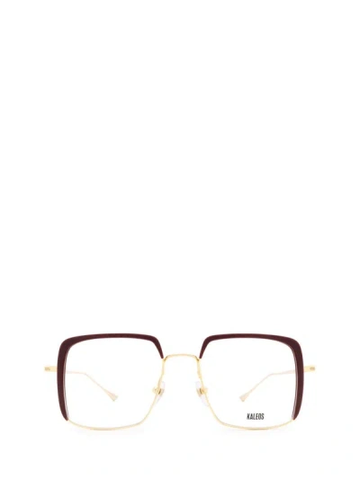 Kaleos Eyeglasses In Bordeaux & Gold