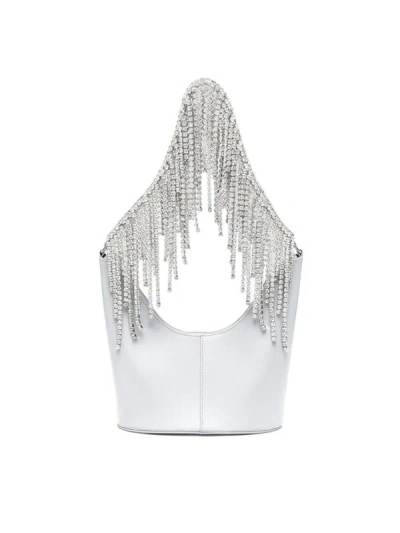 Kara Crystal Fringe Bean Shoulder Bag Bags In Grey