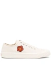 Kenzo Man Sneakers Ivory Size 6 Textile Fibers In 04 Cream