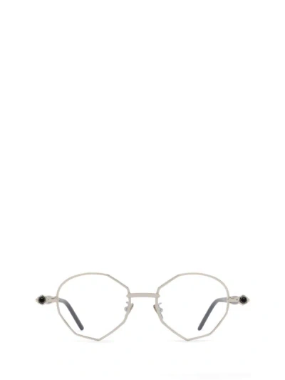 Kuboraum Eyeglasses In Silver & Black Shine & Black Matt