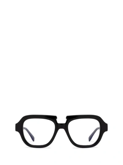 Kuboraum Eyeglasses In Black Shine & Transparent Grey