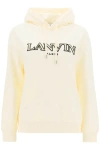 Lanvin Logo-embroidered Cotton Hoodie In White