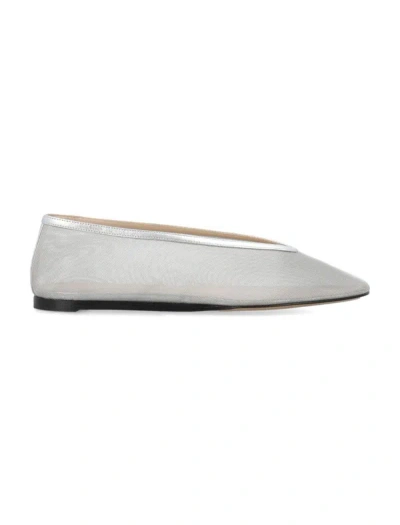 Le Monde Beryl Luna Mesh Ballerina Flats In Silver