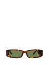 Linda Farrow Tortoiseshell-effect Rectangle-frame Sunglasses In Dark T-shell / Light Gold