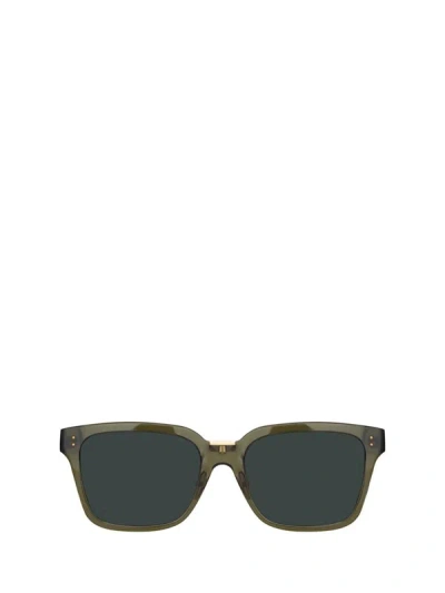 Linda Farrow Sunglasses In Translucent Green / Light Gold