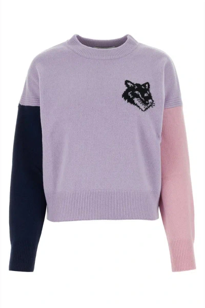 Maison Kitsuné Maison Kitsune Knitwear In Light Purple/grey