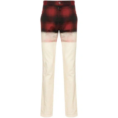 Maison Margiela Faded-check Slim-fit Jeans In Neutrals/black