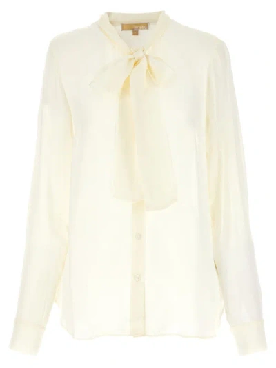 Michael Michael Kors Pussy Bow Blouse In White