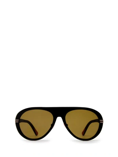 Moncler Eyewear Aviator Sunglasses In Shiny Black